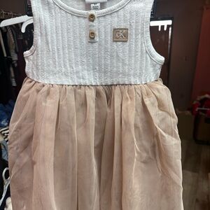 Calvin Klein Jeans Gray and White Sleeveless Sundress